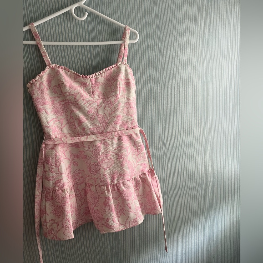 Amanda Uprichard Pink and White Dress